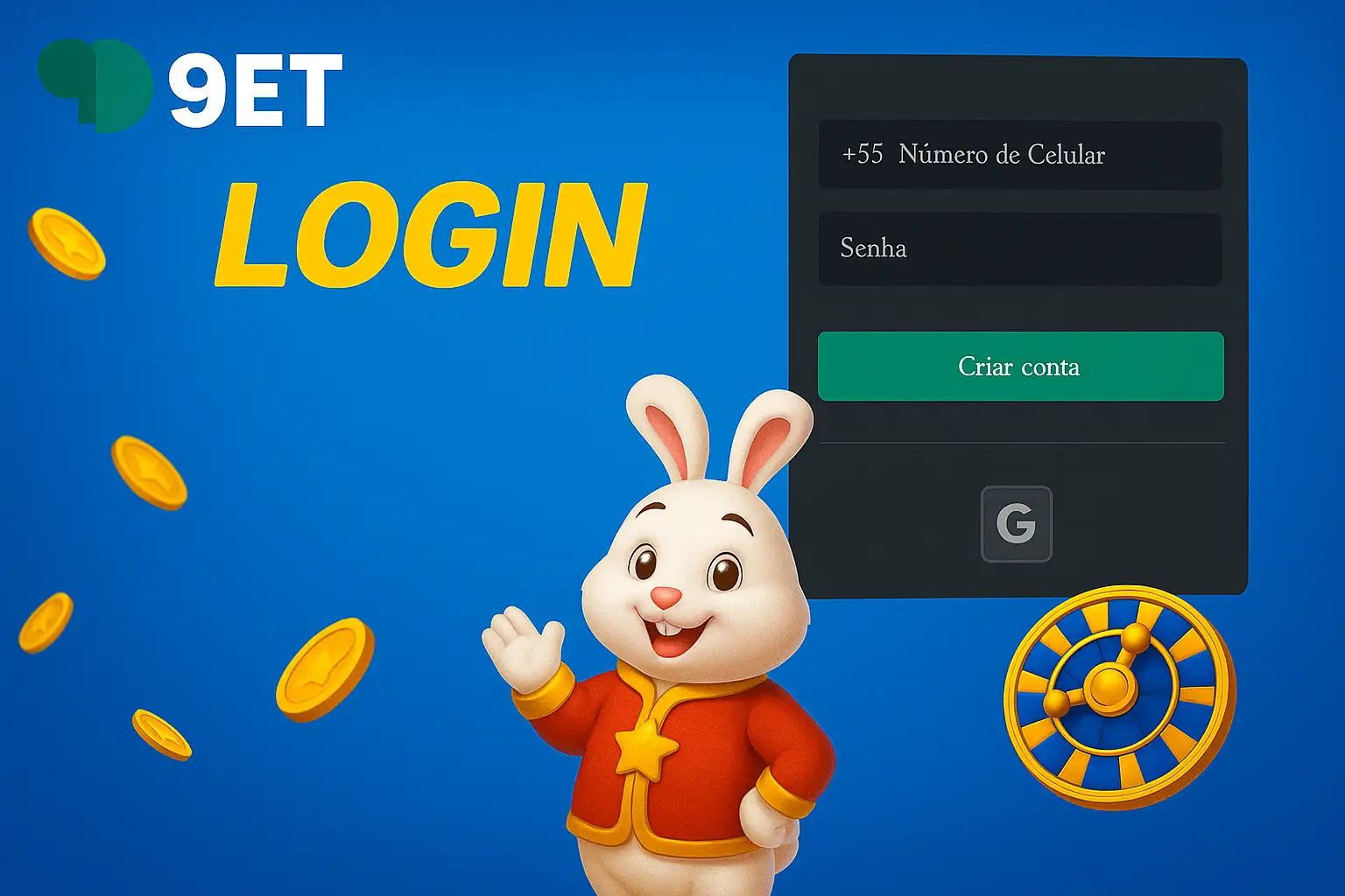 Criar uma nova Conta no plataforma 9DBET